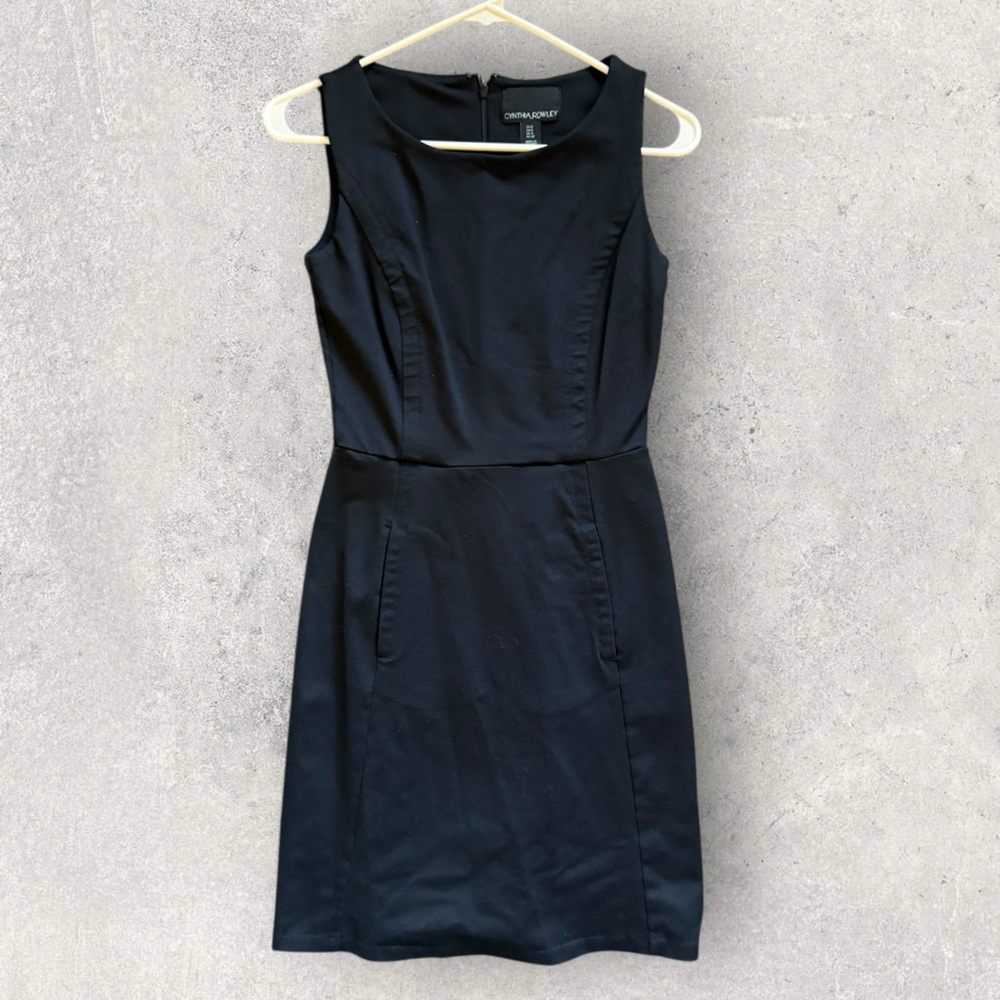 Cynthia Rowley Black Mini Dress W/ Pockets Size 0